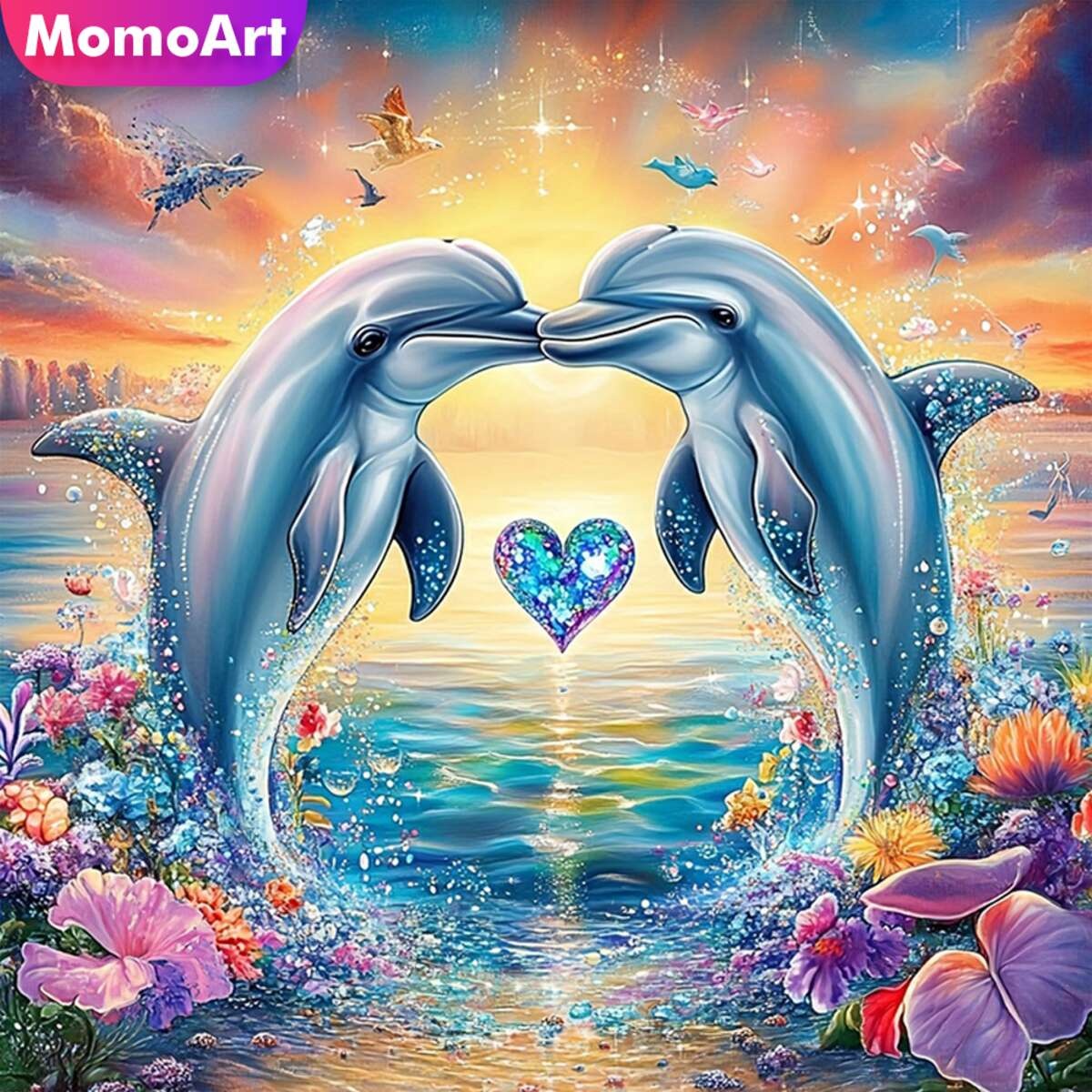 Photo Mosaic Print - Momoart New Arrival Diamond Painting Dolphin