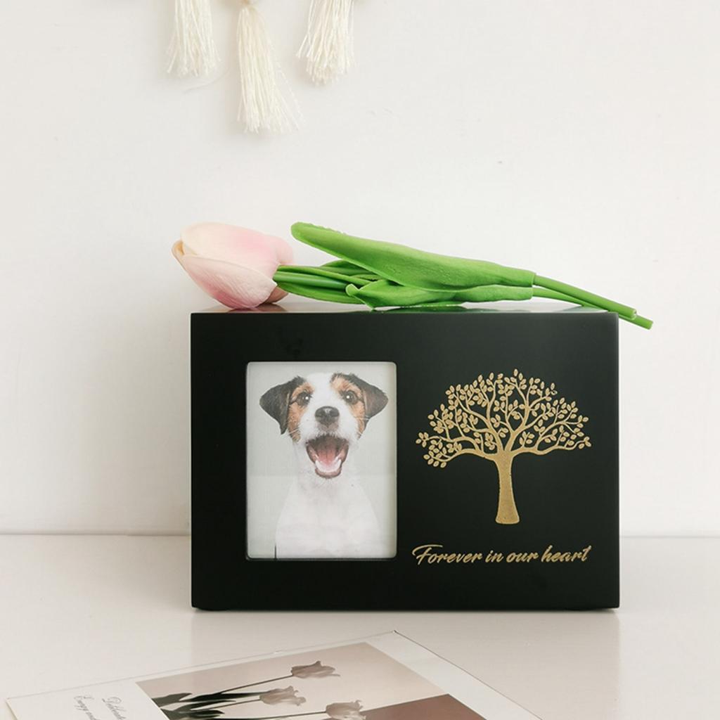 Engraved Wood Frame - Cremation Urn for Dogs Funeral with