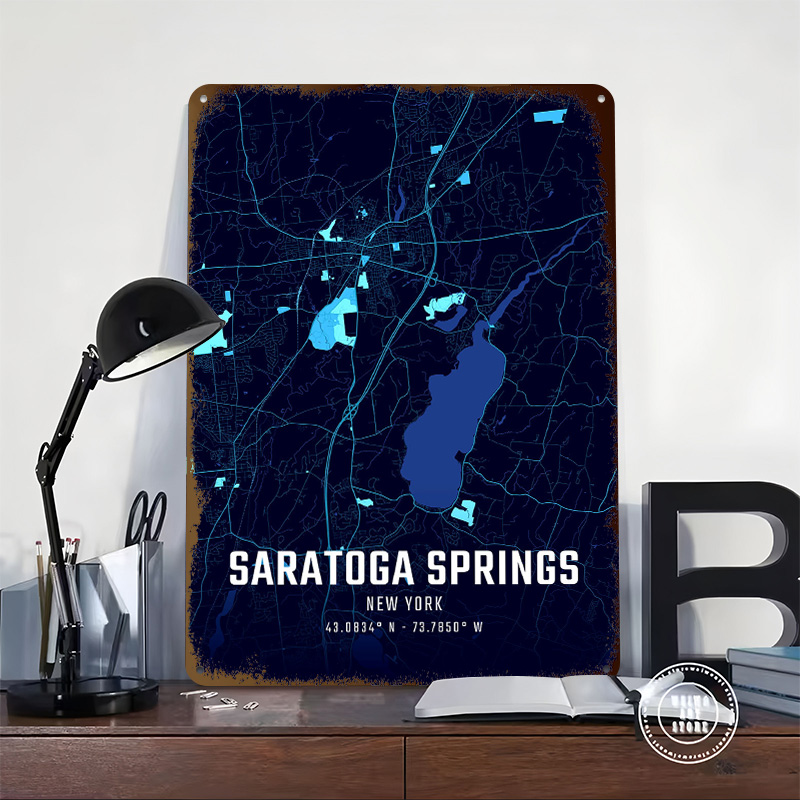 Saratoga Springs Midnight City - Custom Map Poster recension och pris