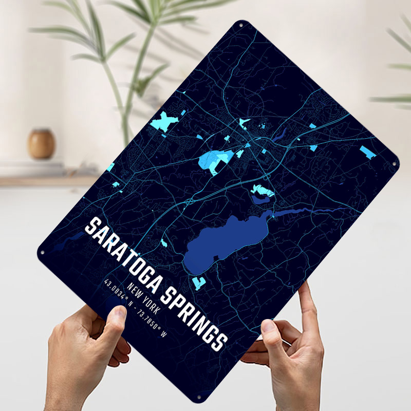 Saratoga Springs Midnight City - Custom Map Poster recension och pris
