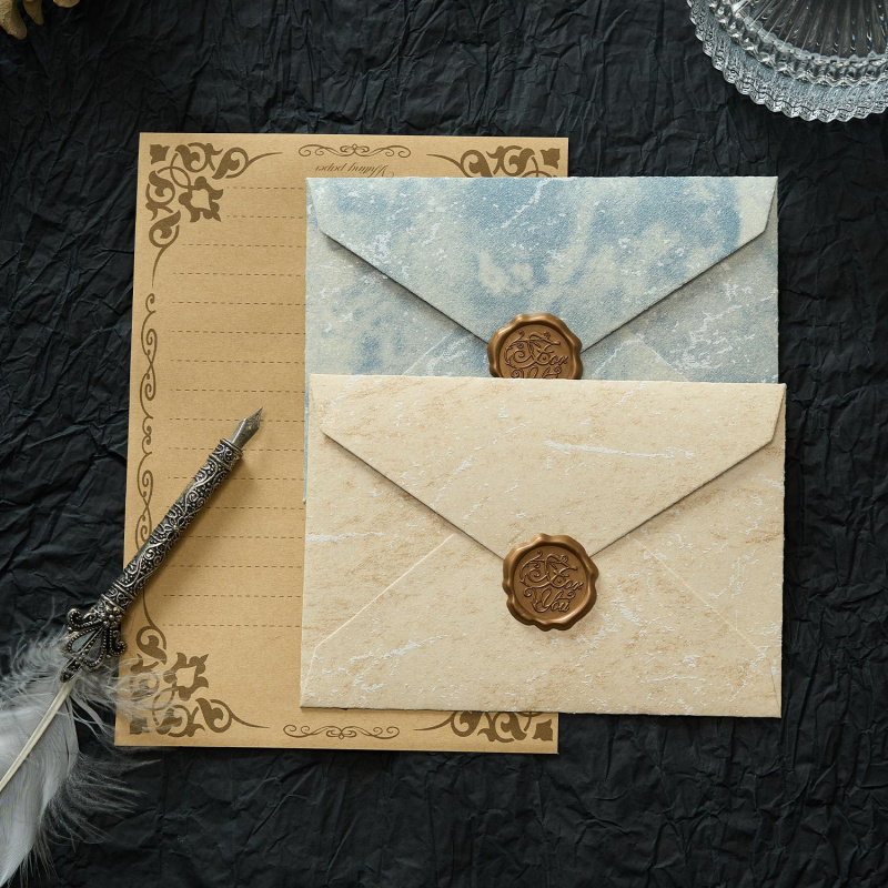 5pcs Gilded Shadow Envelope Ch - Wax Seal Letter Kit recension och pris