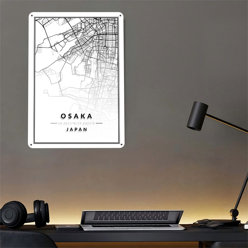 Osaka Map 3D Texture Printed P - Custom Map Poster recension och pris