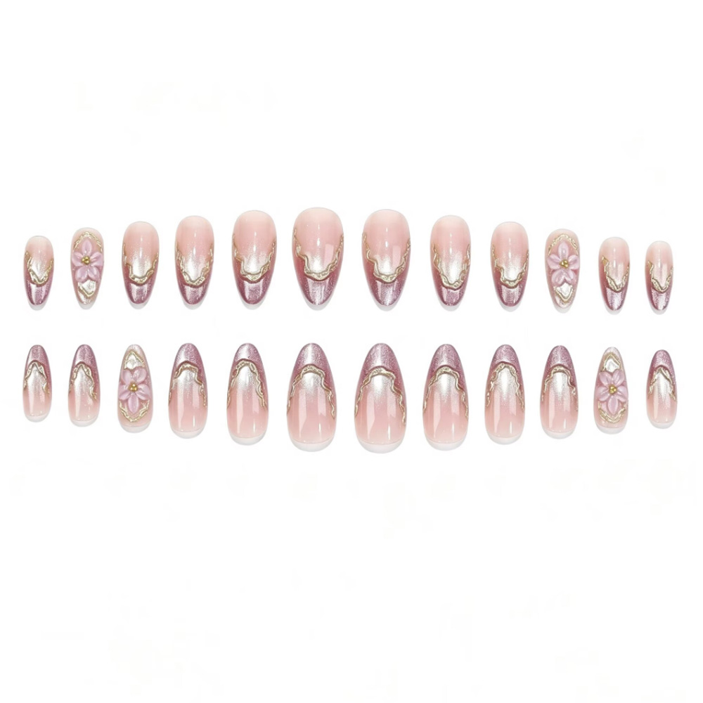 3D flowers fake nails with glo - Pressed Flower Art recension och pris