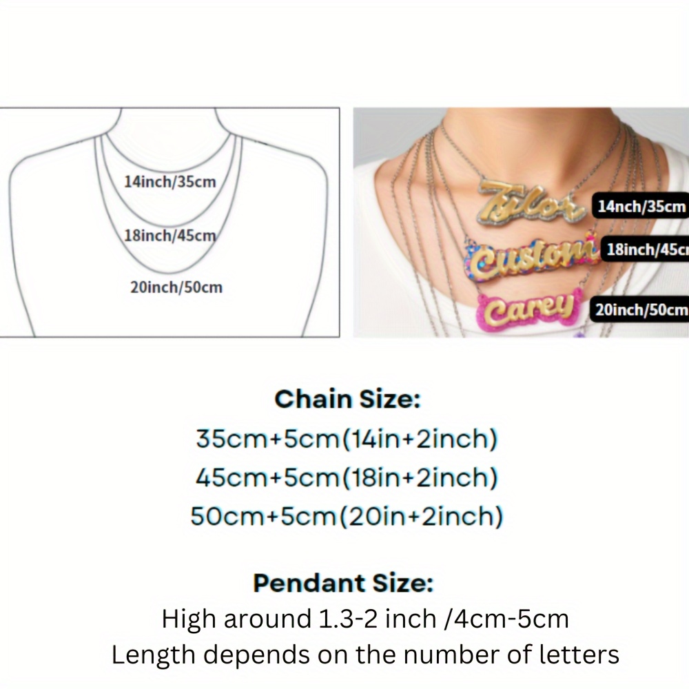 Personalized double-layer acry - Name Necklace Custom recension och pris