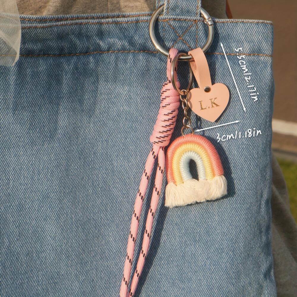 Custom Initial Heart Leather T - Monogram Keychain Leather recension och pris