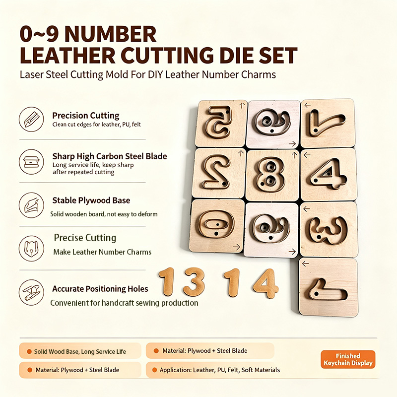 0-9 Digit Leather Keychain Cra - Monogram Keychain Leather recension och pris