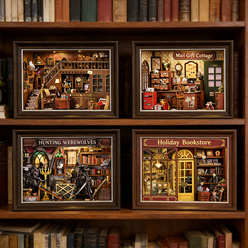 DIY 3D Wooden Book Nook Kit Mi - Engraved Wood Frame recension och pris