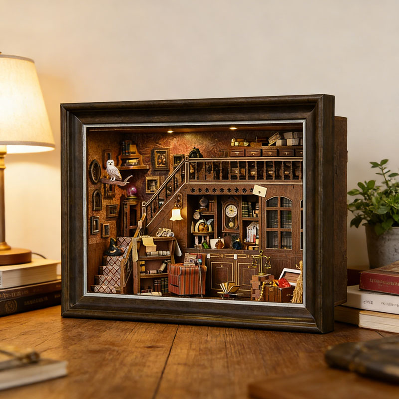 DIY 3D Wooden Book Nook Kit Mi - Engraved Wood Frame recension och pris
