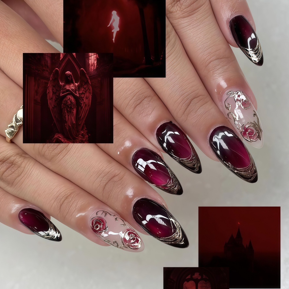 3D fake nails for women girls  - Pressed Flower Art recension och pris