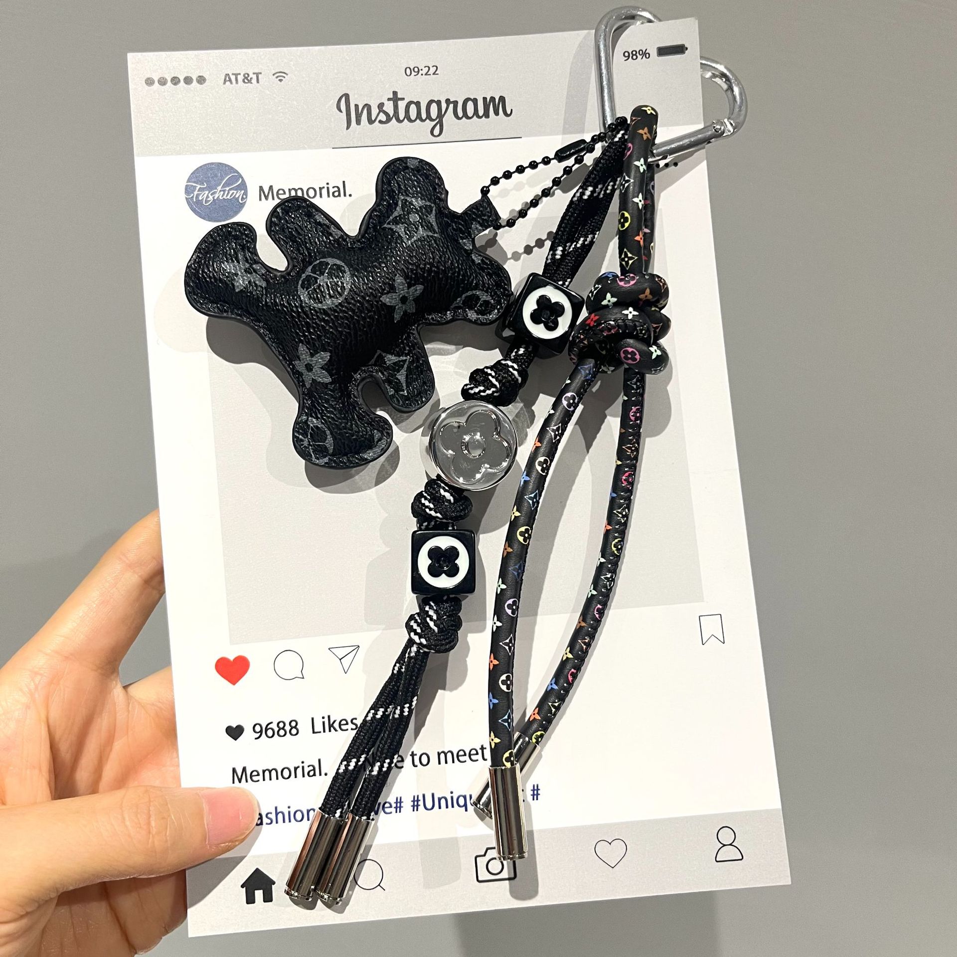 Mini Bear Pendant Charm for Ba - Monogram Keychain Leather recension och pris