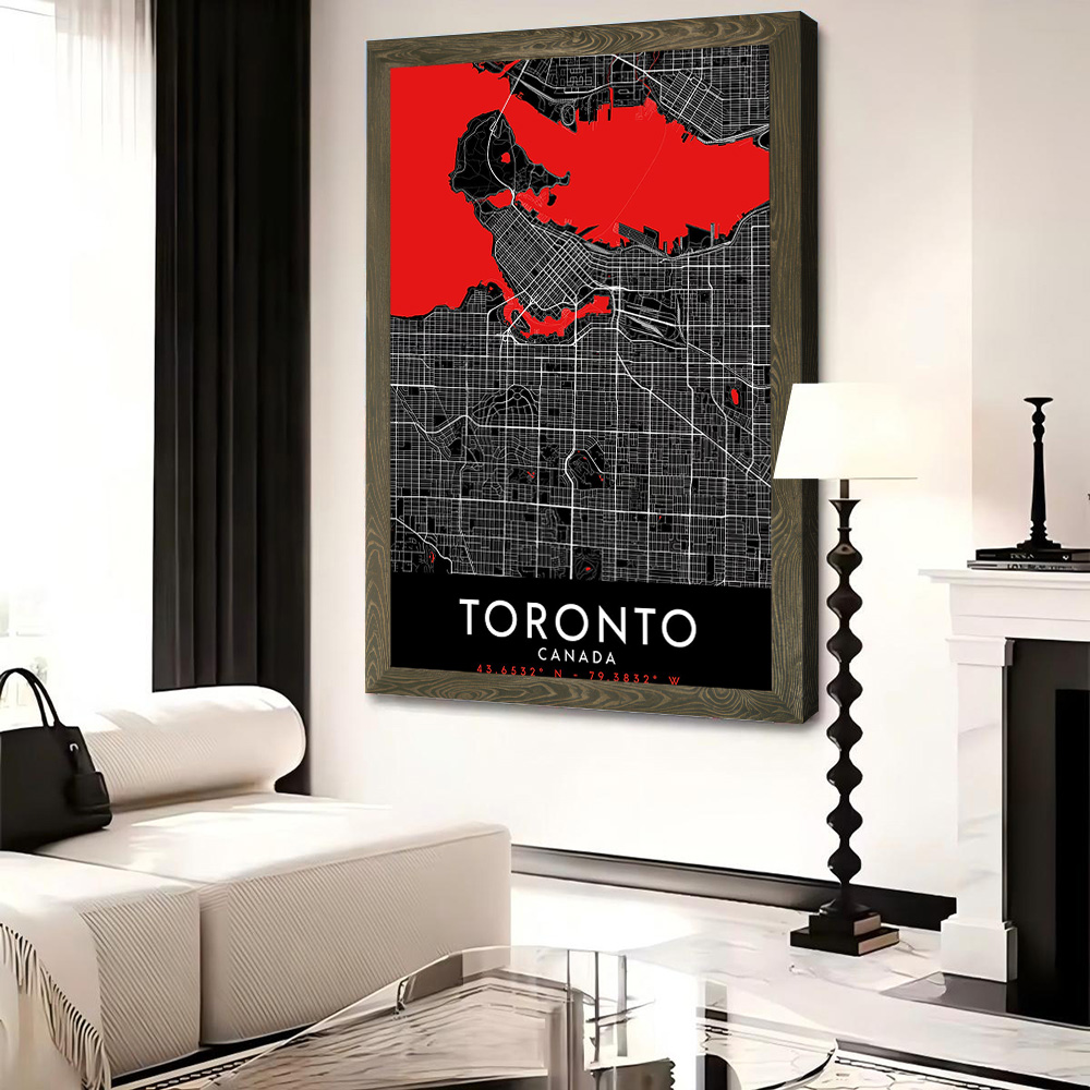 Toronto Dark Map Canvas Wall A - Custom Map Poster recension och pris