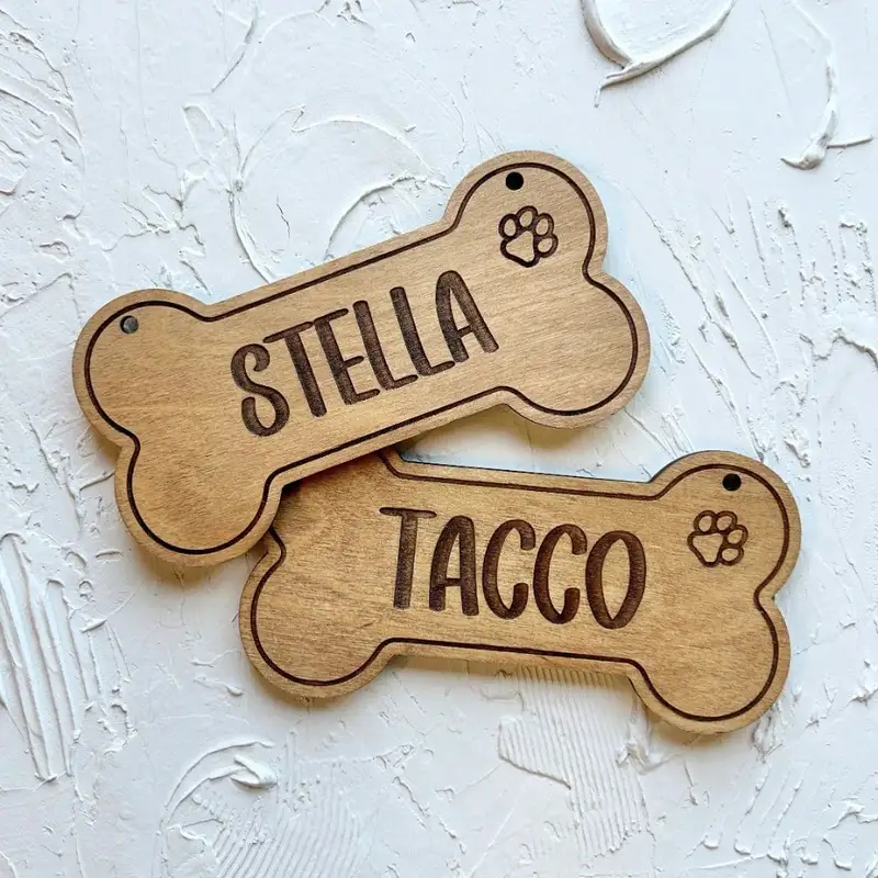 5PCS Custom Wooden Dog Tag - P - Pet Portrait Custom recension och pris