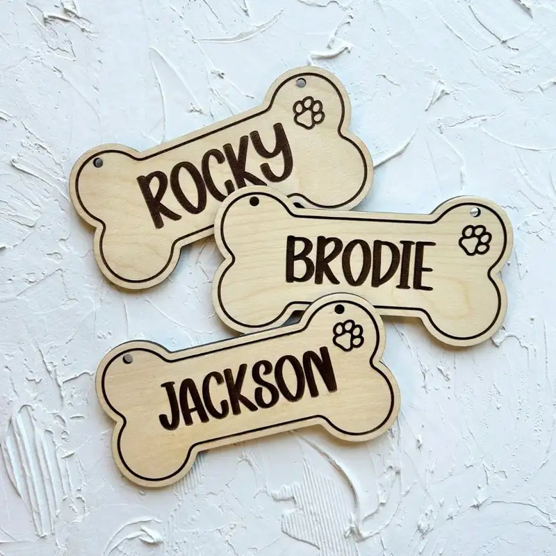5PCS Custom Wooden Dog Tag - P - Pet Portrait Custom recension och pris