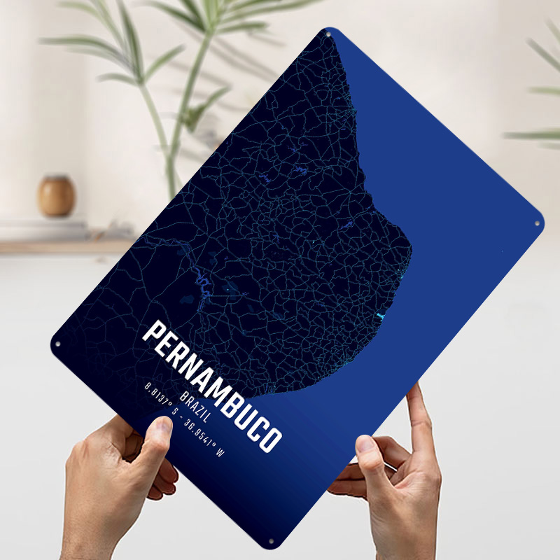 Pernambuco Midnight City Map M - Custom Map Poster recension och pris