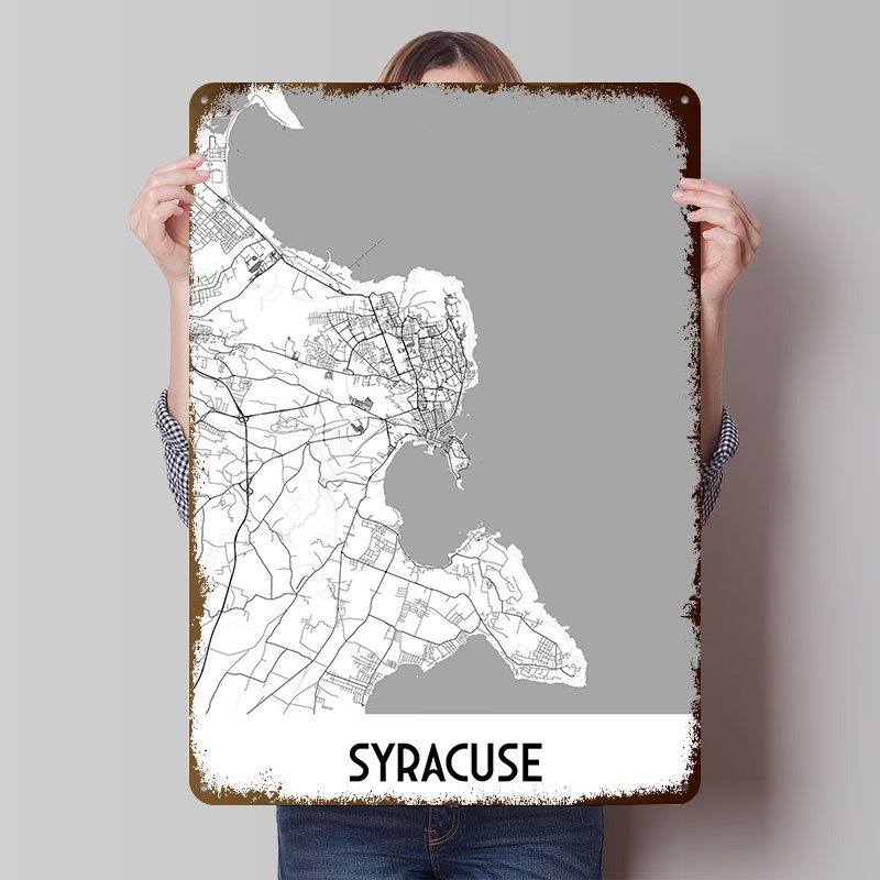 Syracuse City Map Metal Poster - Custom Map Poster recension och pris