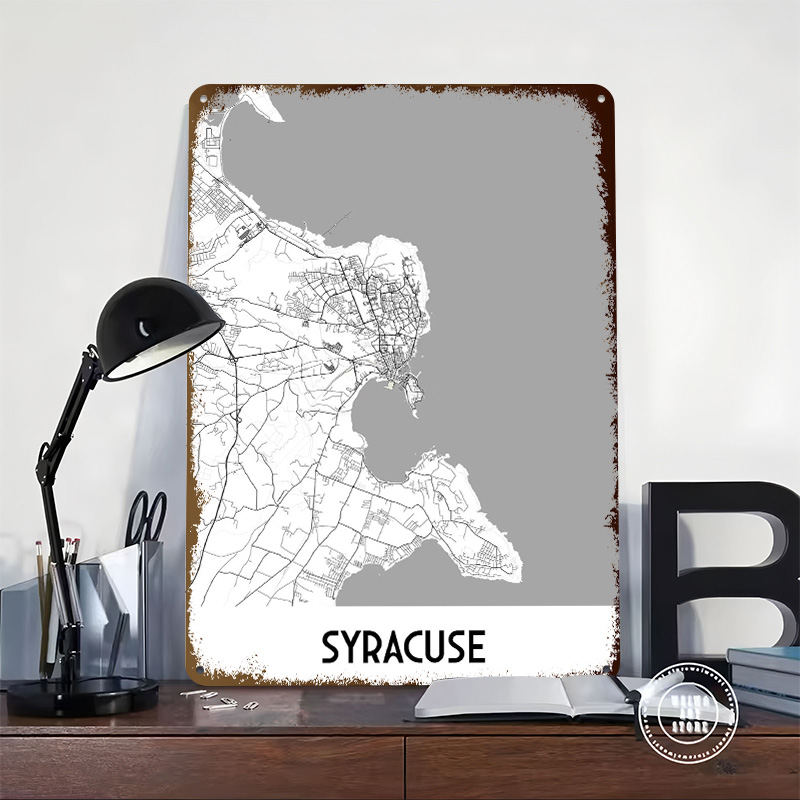 Syracuse City Map Metal Poster - Custom Map Poster recension och pris
