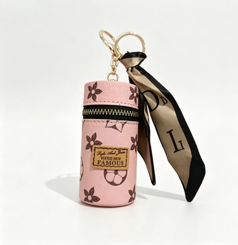 Pink Floral Monogram Print Cyl - Monogram Keychain Leather recension och pris