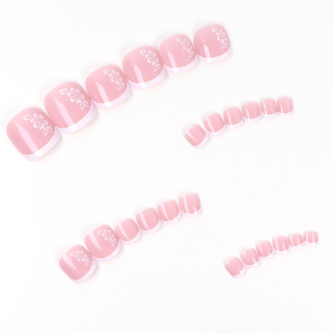 24PCS Short Square Pink With A - Pressed Flower Art recension och pris