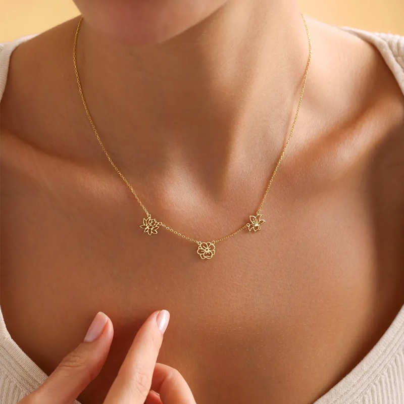 Customized Birth Flowers Neckl - Birth Flower Necklace recension och pris