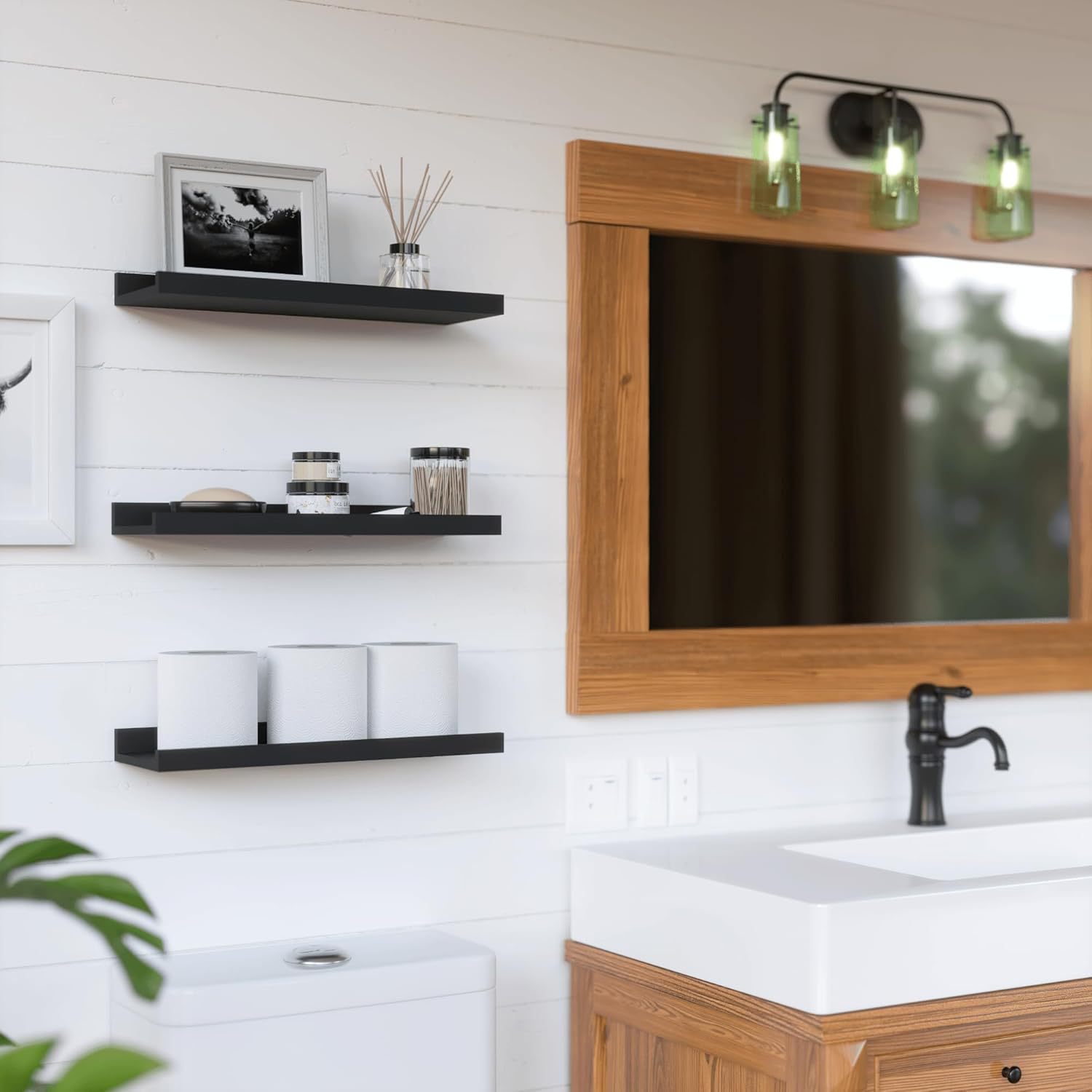 Creative wall storage rack 2-p - Engraved Wood Frame recension och pris