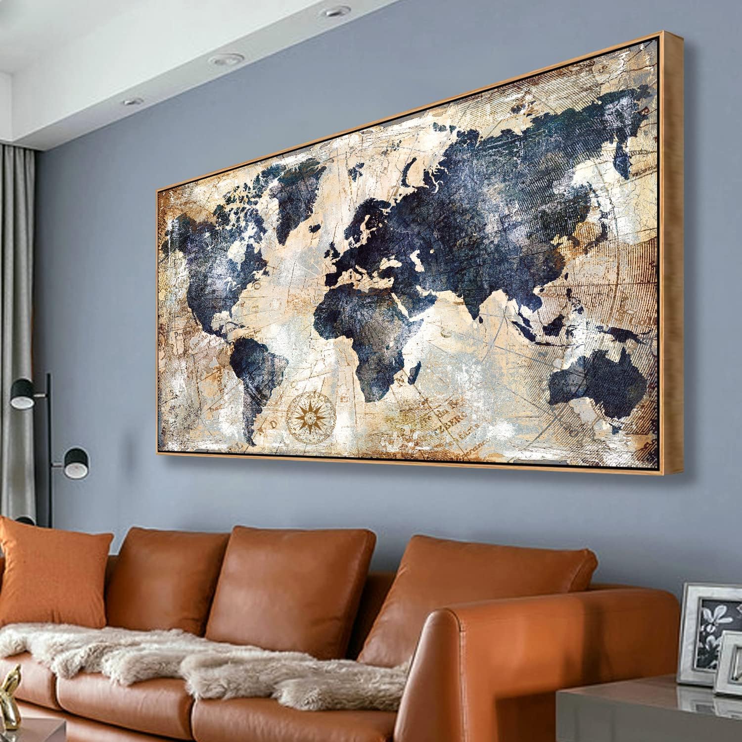 Framed World Map Wall Art Prin - Custom Star Map recension och pris