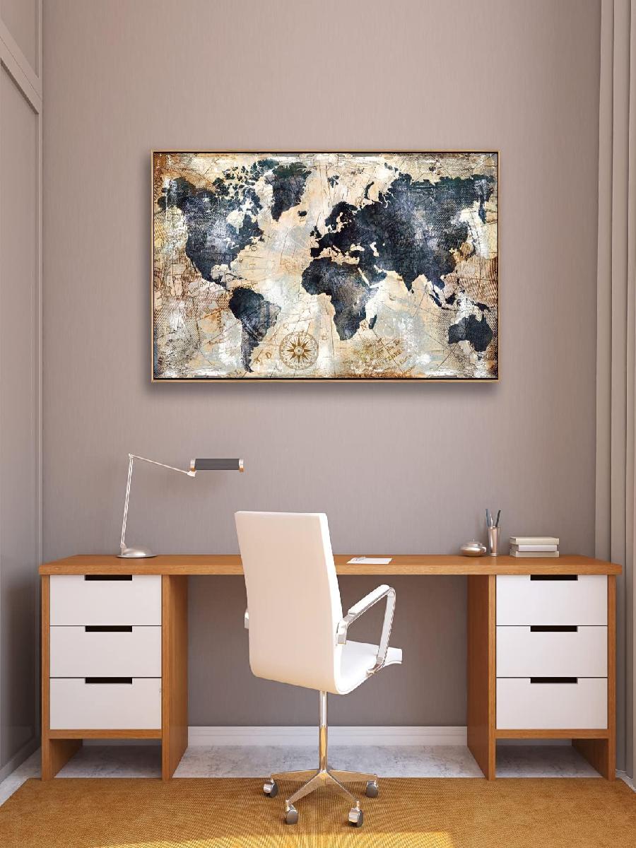 Framed World Map Wall Art Prin - Custom Star Map recension och pris